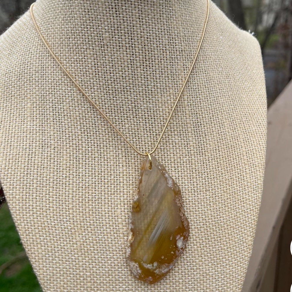 Yellow Geode Statement Necklace - image 3